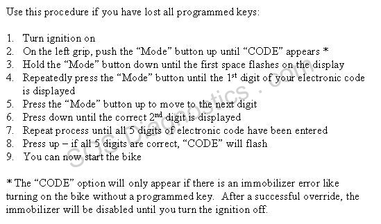 Digitek override