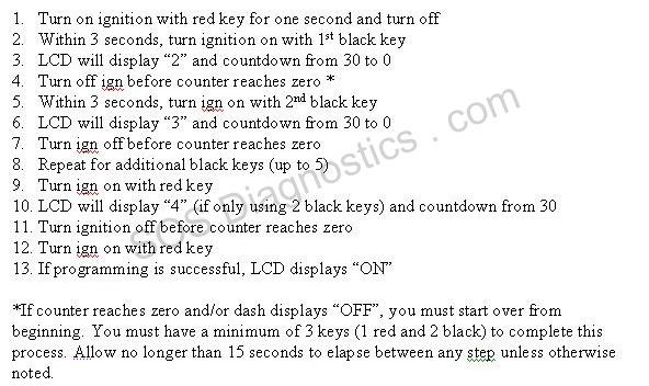 Red key programming
